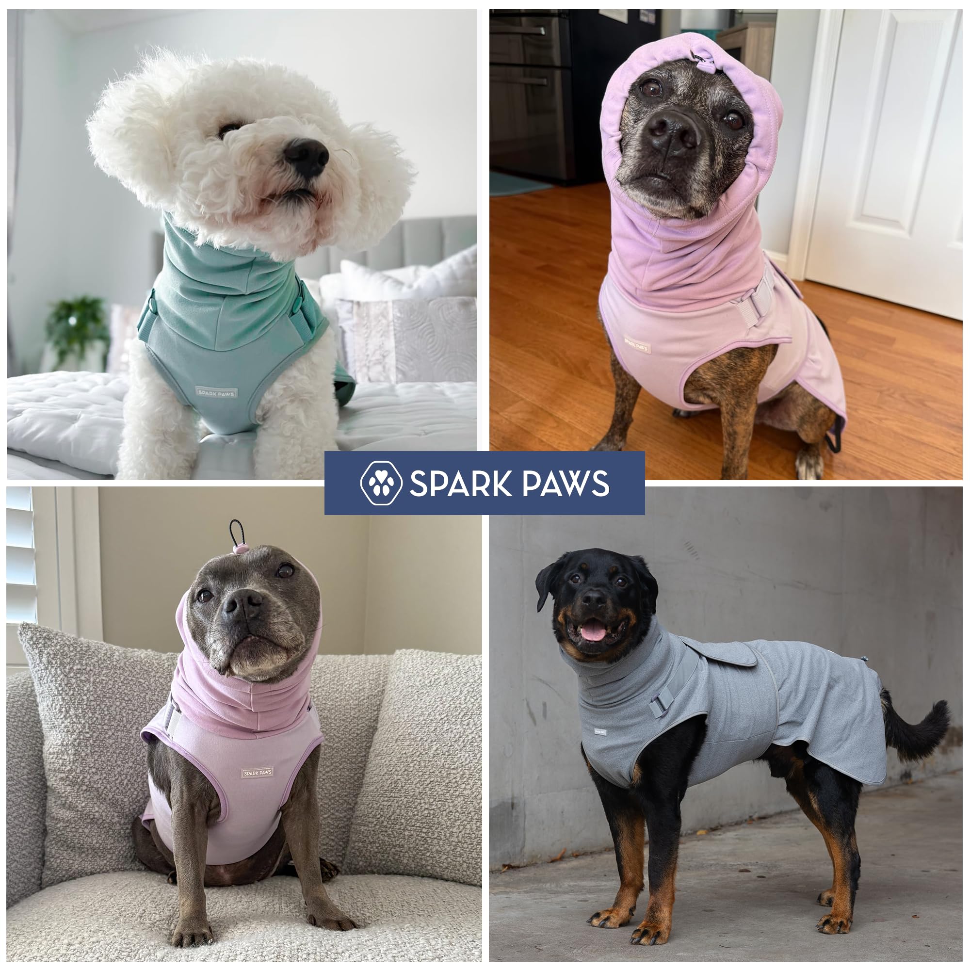 Spark Paws Anxiety Relief Vest for Dogs – Gentle Compression Dog Anxiety Suit, Calming Wrap for Separation Anxiety, Thunder, Fireworks, Suitable for Small Medium and Large Breeds - Grey - Size 4XL - Image 6