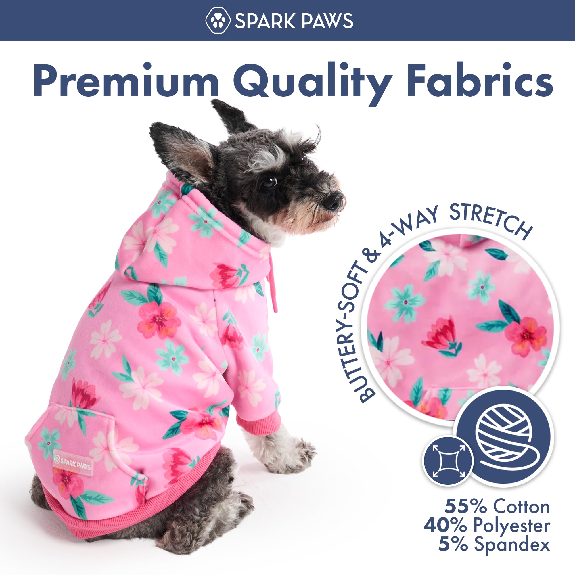 Spark Paws Dog Hoodie – Premium Dog Sweater for Small, Medium, and Large Dogs | Warm Outfits for French Bulldogs, Pitbull, Puppy, Winter Jacket Alternative - Blossom - 4XL - Image 3