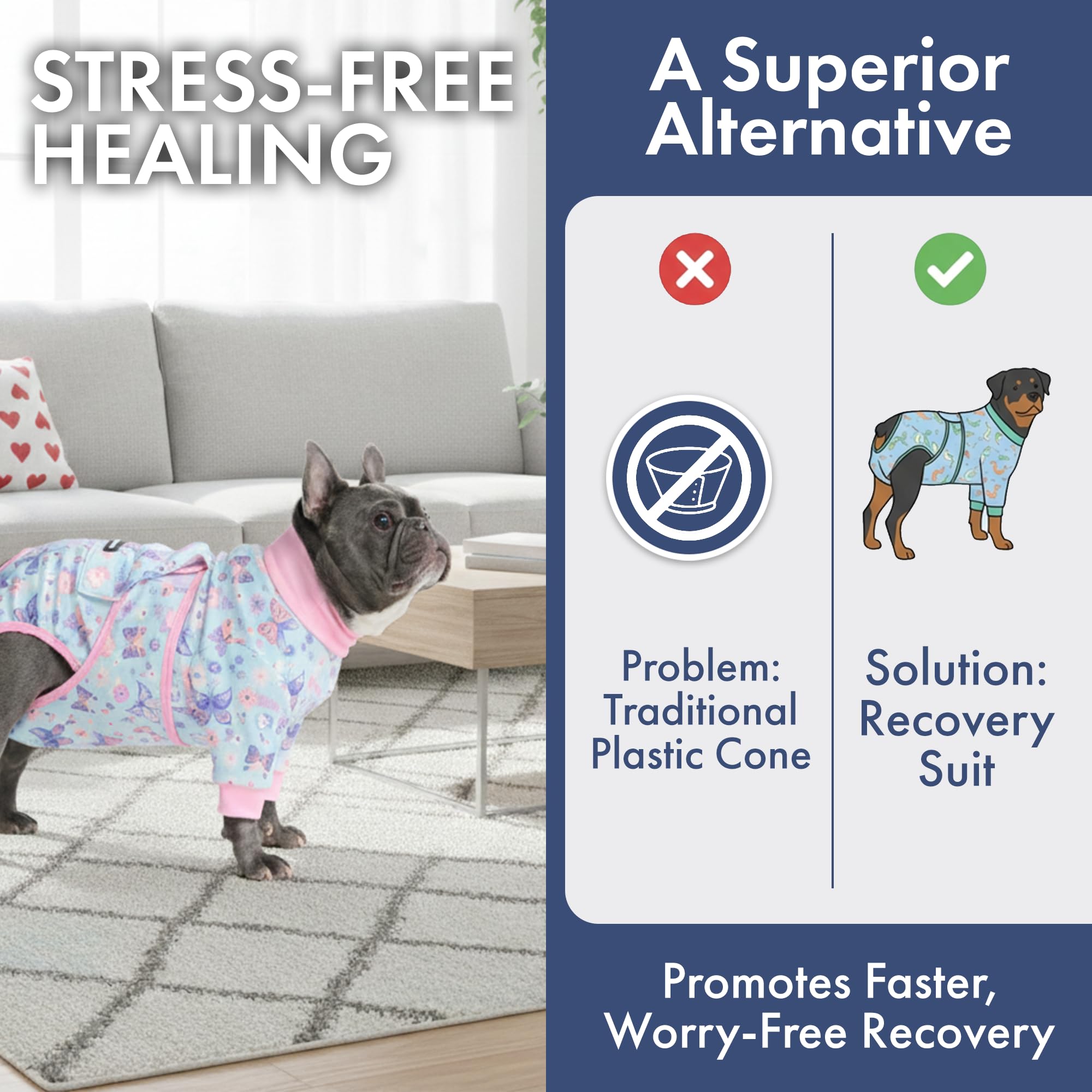 Spark Paws Dog Surgery Recovery Suit – Dog Recovery Suit After Surgery, Anti-Lick Dog Onesie, Abdominal Wound Protector, Soft Cone Alternative for Spay Neuter Male Female Pet Recovery - Butterfly, 3XL - Image 7